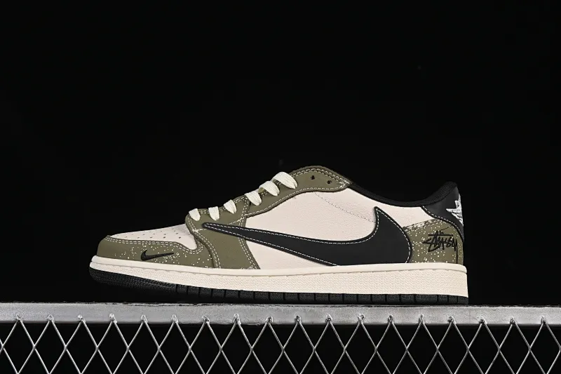 All categories Air Jordan Jordan series basketball shoes Air Jordan 1 Low High-end customized low-top sneakers Travis Scott x Fragment Design x Air Jordan 1 Low OG SP AJ1 Stussi co-branded dark bean green low-top cultural casual sneakers LD2025-018